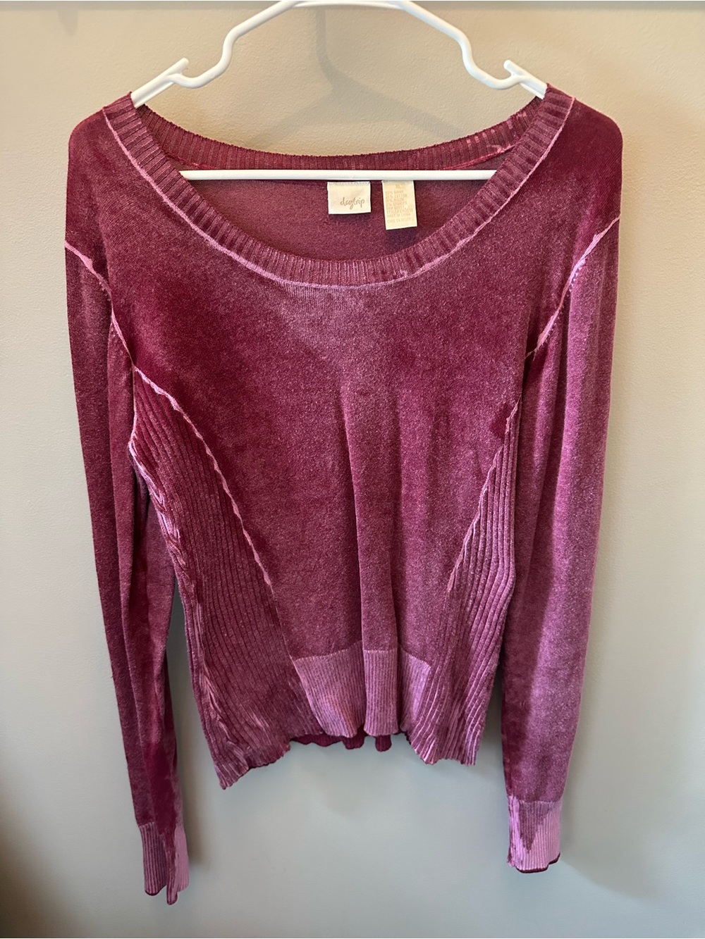 Daytrip Berry-Wash Ribbed Top